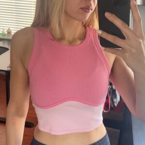 NWT PAPERMOON PINK CROPPED TANK TOP